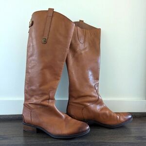 Cognac brown leather riding boots | Sam Edelman Penny, size 9